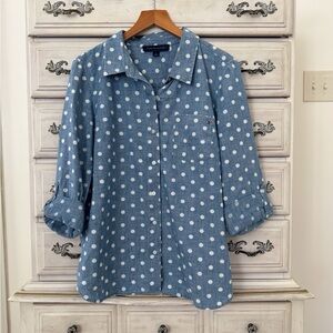 Tommy Hilfiger Polka Dot Cotton Button Shirt